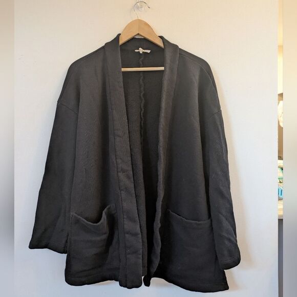 Eileen Fisher Black Open Front Jacket - Picture 2 of 8